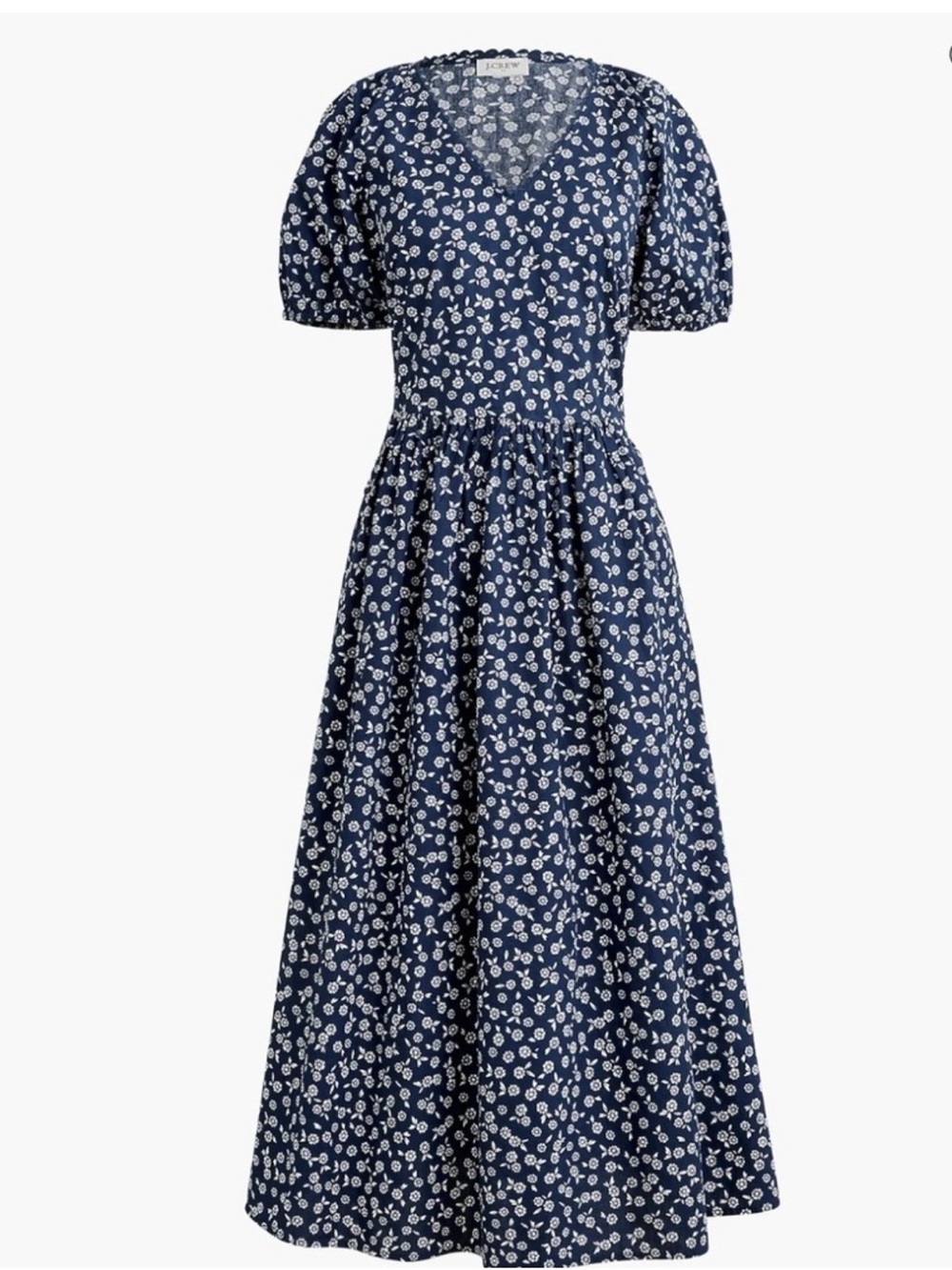 NWOT J. Crew Navy Floral V-Neck Maxi Dress